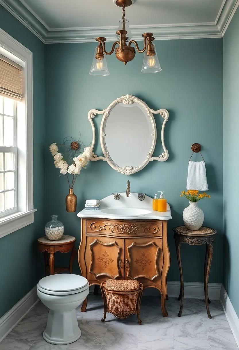 Incorporate Antique Furniture: Find a vintage vanity or an ornate side table to blend functionality with an‌ old-world⁤ charm, showcasing character and history