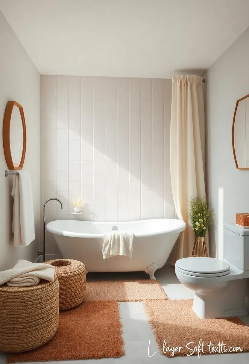 Layer soft Textiles: Add plush towels, a vintage-inspired shower curtain, and warm rugs with rich textures to create an inviting ⁣atmosphere