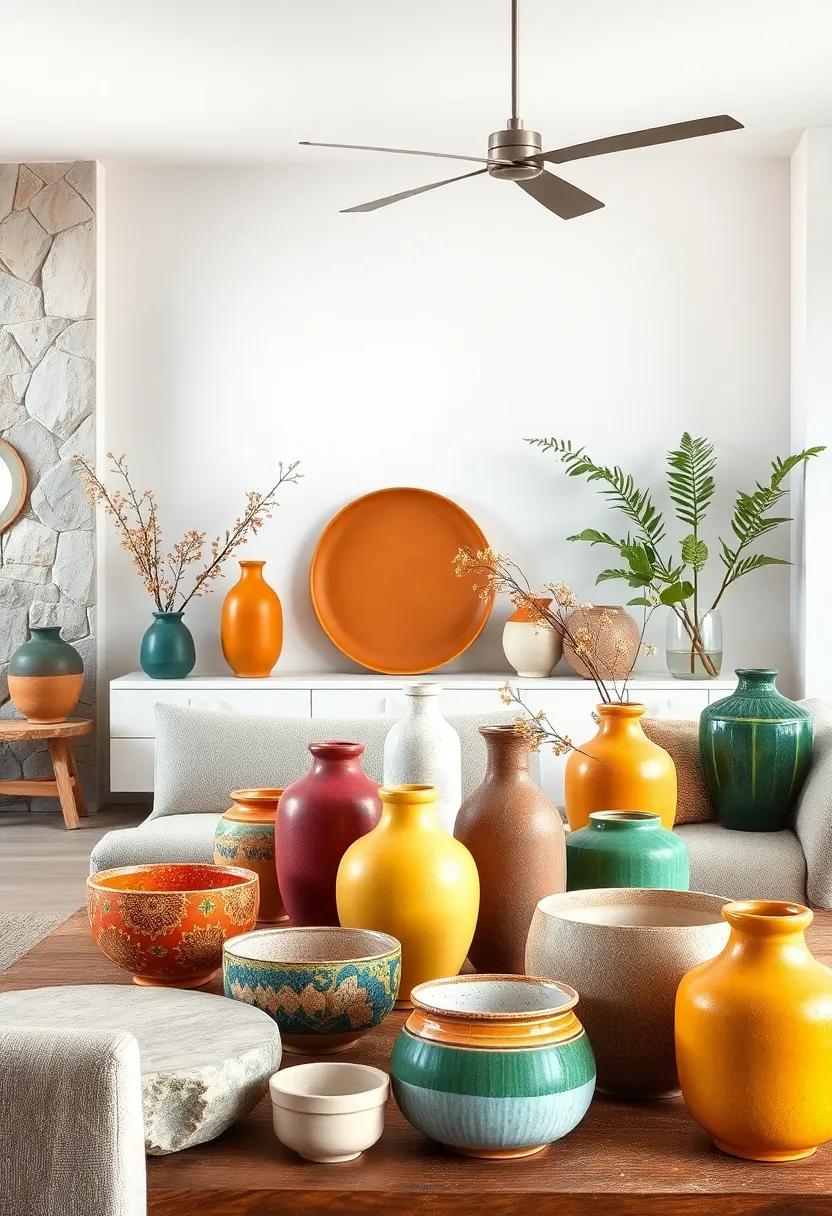 Colorful Ceramics: showcase an array of‌ handmade ceramic vases and bowls ⁢that celebrate color and craft,adding⁣ an artisan element to your décor