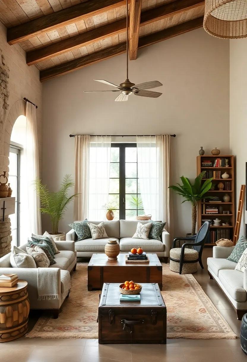 Embrace​ the⁢ Unconventional: Don't ‌be afraid to use unexpected elements—like an⁤ old⁣ steamer trunk or ladder—as functional décor that‌ adds instant interest