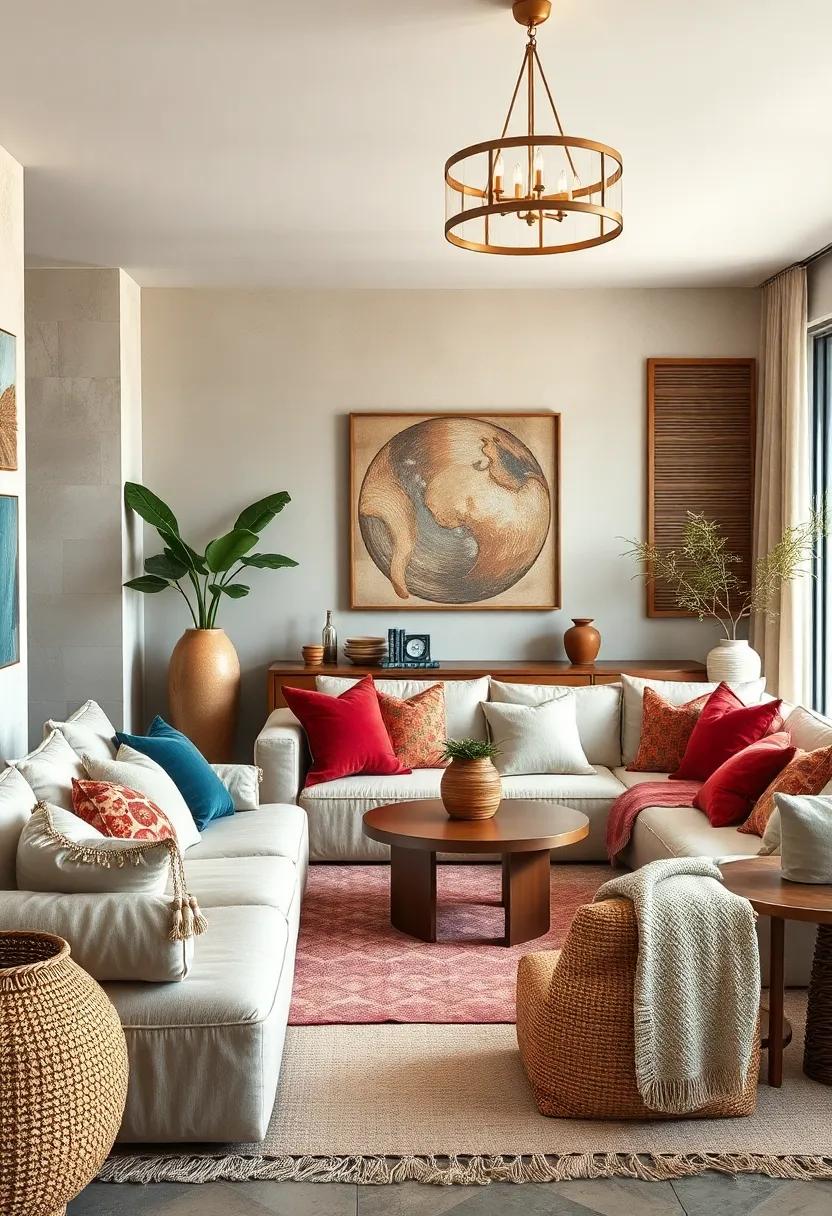 Layer Textiles: Combine various fabrics such as velvet, linen, and woven materials in your cushions and throws for a tactile contrast that adds comfort and warmth