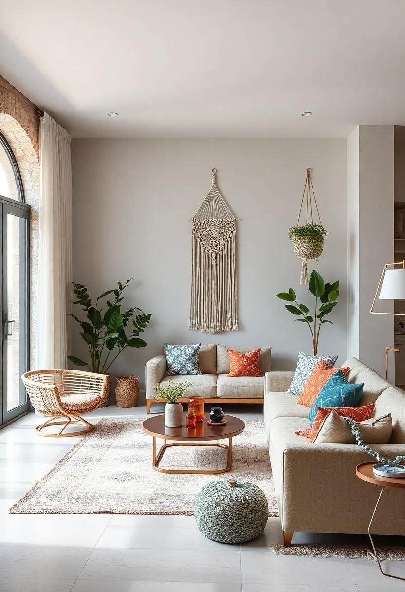 Macramé Accents: Incorporate⁤ macramé ⁢wall hangings ⁤or plant hangers ‌to introduce an artisanal touch ‍that ‌complements the free-spirited vibe⁣ of bohemian décor
