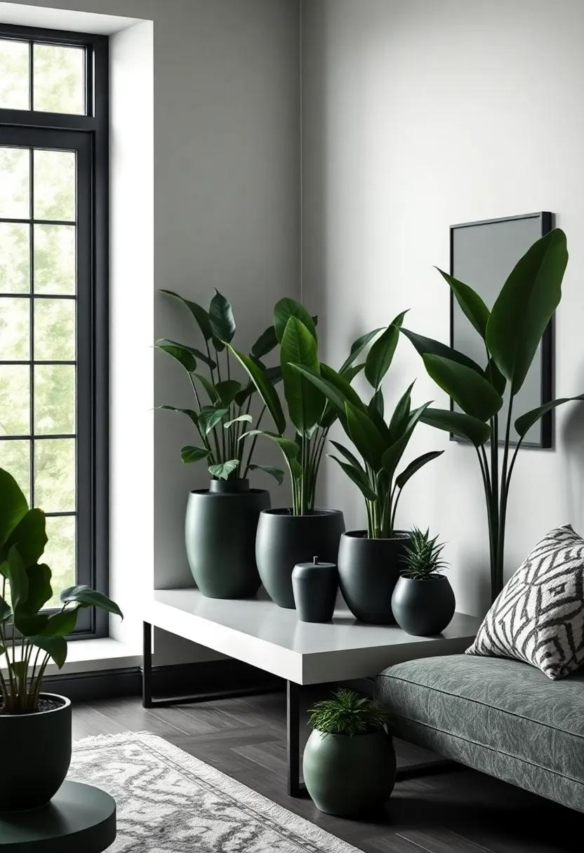 Indoor Gardens: Enhancing Spaces with⁣ Dark⁤ Green Plants and Planters