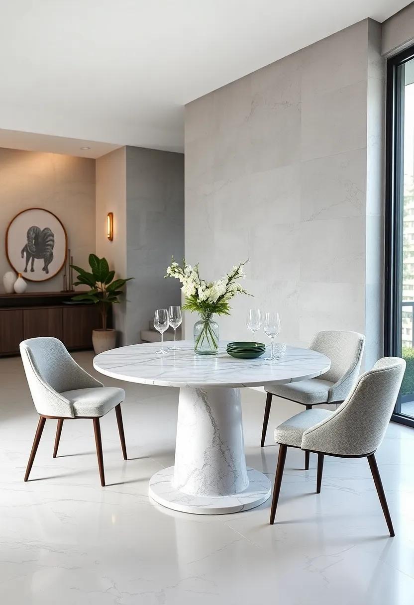 Experience ⁢the beauty of a‍ marble-topped ⁤pedestal table, offering a chic yet sturdy design⁣ ideal for smaller spaces​ without sacrificing style