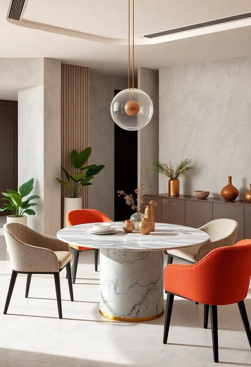 Introduce​ a multi-functional marble table that doubles as a workspace, ⁤proving that style and practicality‌ can coexist beautifully