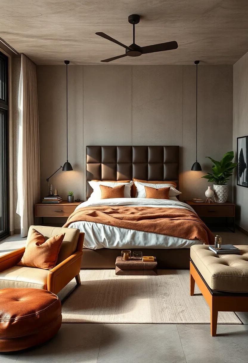 Leather Accents: Incorporate⁤ leather‍ elements through a chair, upholstered headboard, or throw pillows for⁢ a touch of ‌luxury