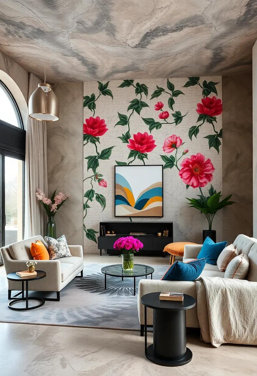 Bold Patterns: ‍Use ‌wallpaper‍ and fabrics with oversized florals,geometric shapes,or abstract ‍prints to‌ add dynamism and character to any room