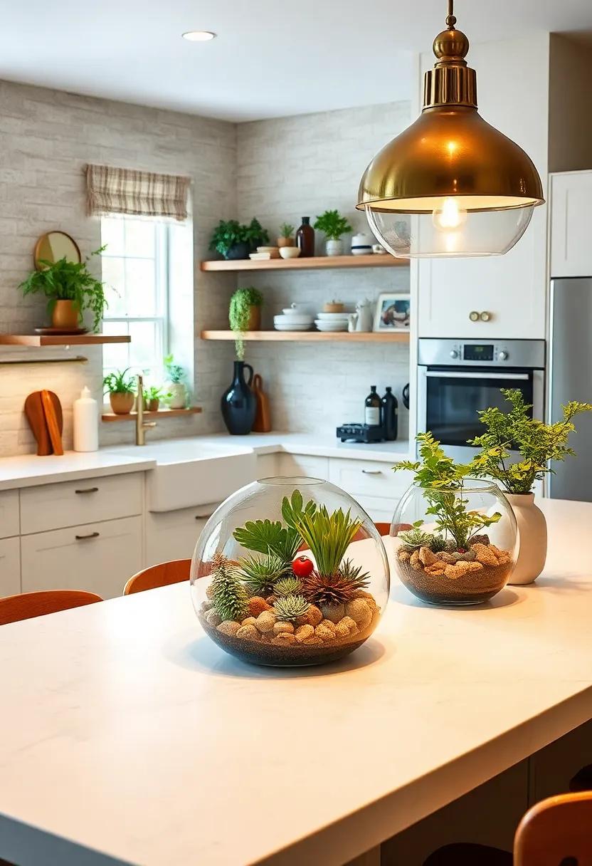 Terrarium ideas: Introduce an air of whimsy with miniature terrariums⁣ that add ⁣a touch of nature and creativity to your kitchen decor