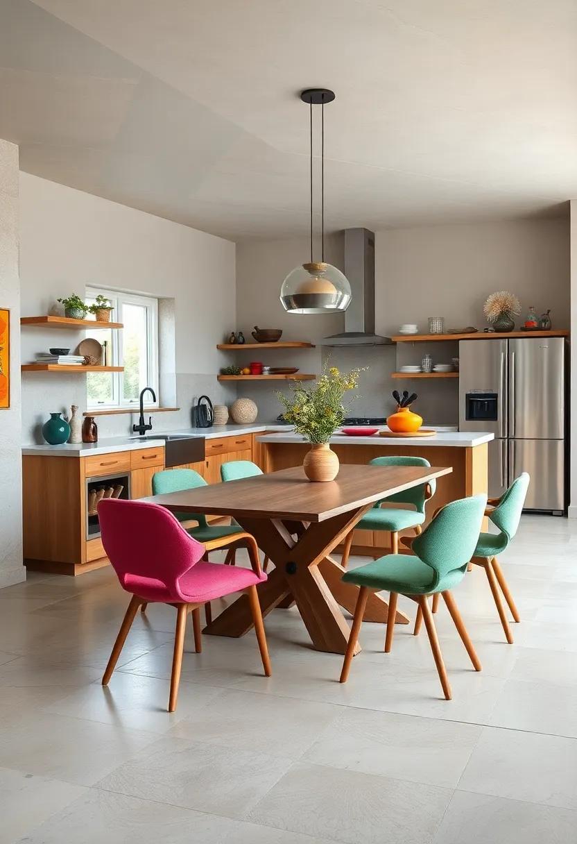 Unique furniture: Opt ‌for⁤ an unexpected‌ dining‌ table or a mismatched set of chairs to inspire a​ sense of ‌playfulness within your kitchen space