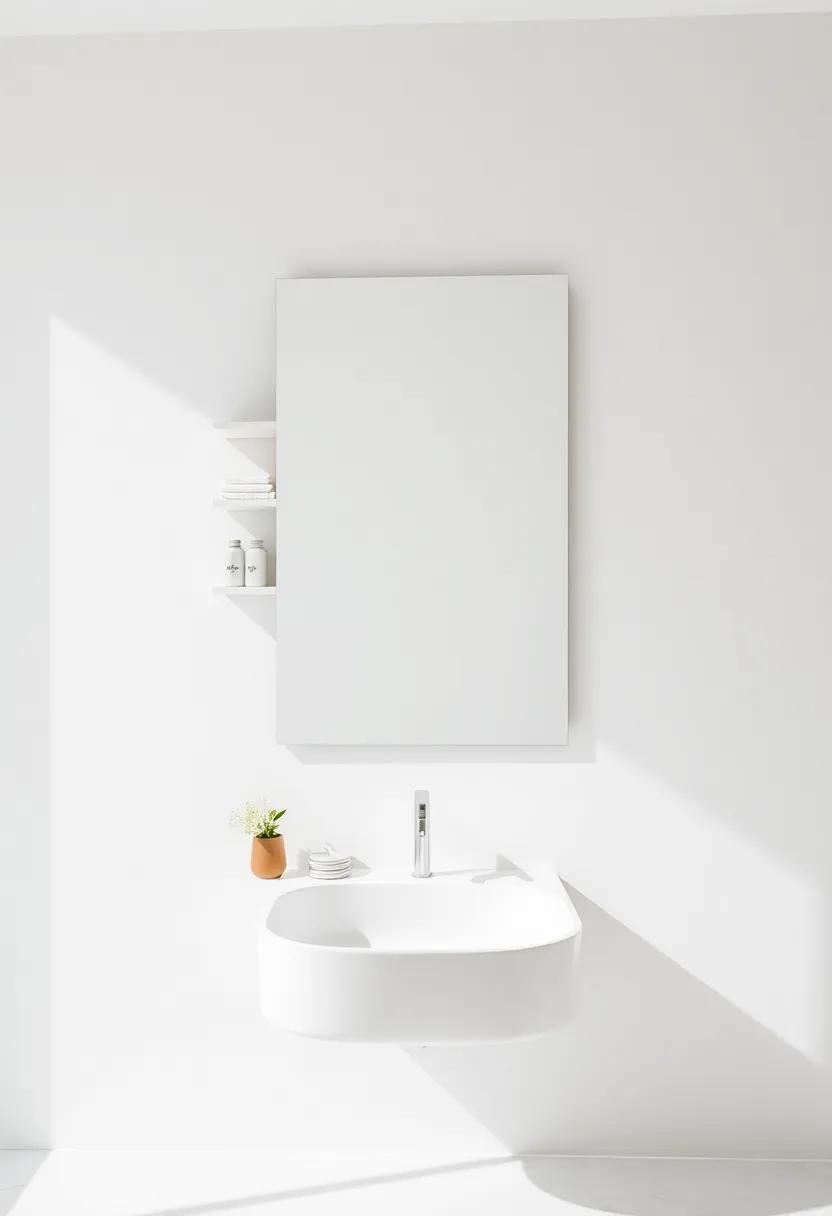 A brilliant​ idea of merging storage with style ⁢is highlighted⁢ by a frameless ‌mirror that conceals shelves,allowing for⁢ a clean,clutter-free environment