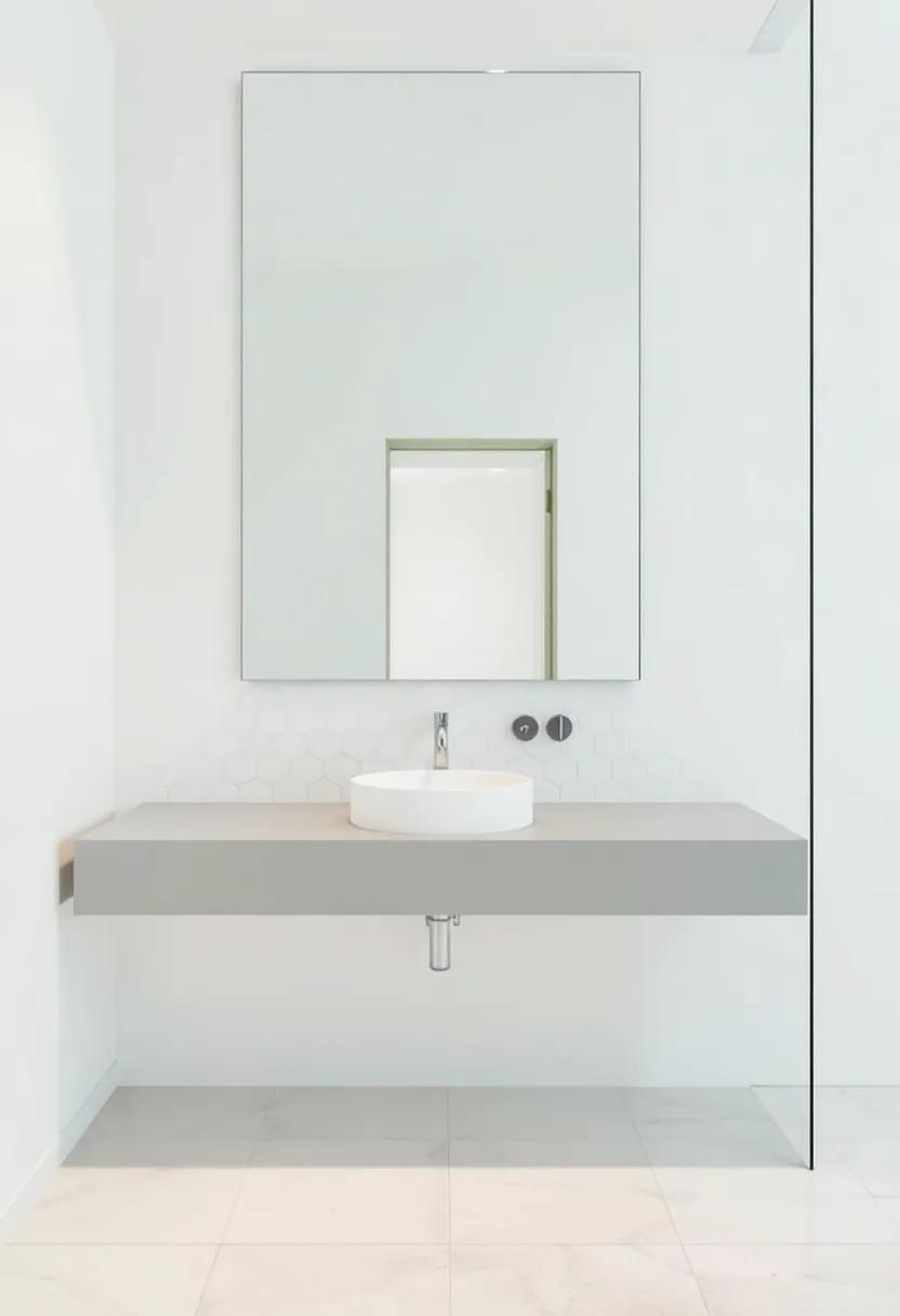 A frameless mirror elegantly ⁢reflects the delicate⁣ pattern of a tiled backsplash, proving that simplicity can ⁢elevate ⁤even the most intricate​ designs in a minimalist context