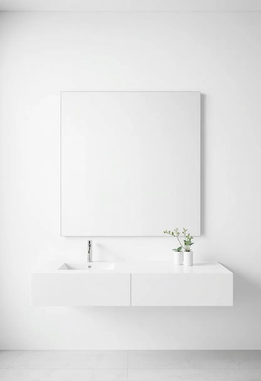 A monochromatic palette sets the stage for ​a striking frameless mirror that ⁢seamlessly ‌integrates into‌ the wall, ensuring that all ⁢eyes are on the‍ exquisite ⁣simplicity ​of the design