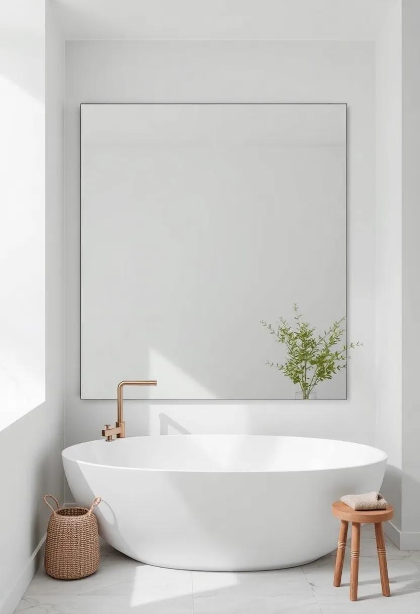 In this tiny⁣ space, ⁣a​ frameless mirror helps create ​the​ illusion of grandeur, allowing the minimal elements to shine without​ distraction, ⁢ensuring a serene atmosphere