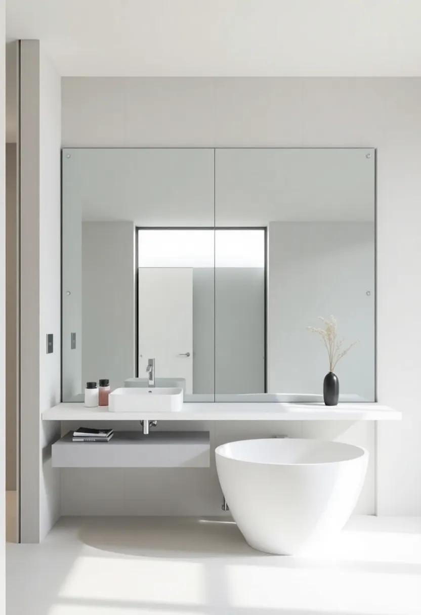 In this innovative design, a⁣ frameless mirror becomes an extension of the wall, merging function with form in a seamless flow that ⁣embodies modern⁢ minimalism at its finest