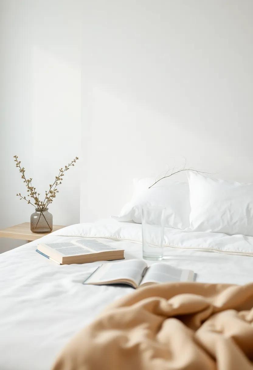Bedside Essentials: Limit ⁢your⁣ bedside essentials to the bare minimum: a ‌book,⁢ a glass‍ of water, and‌ perhaps ⁢a journal ‌for reflections