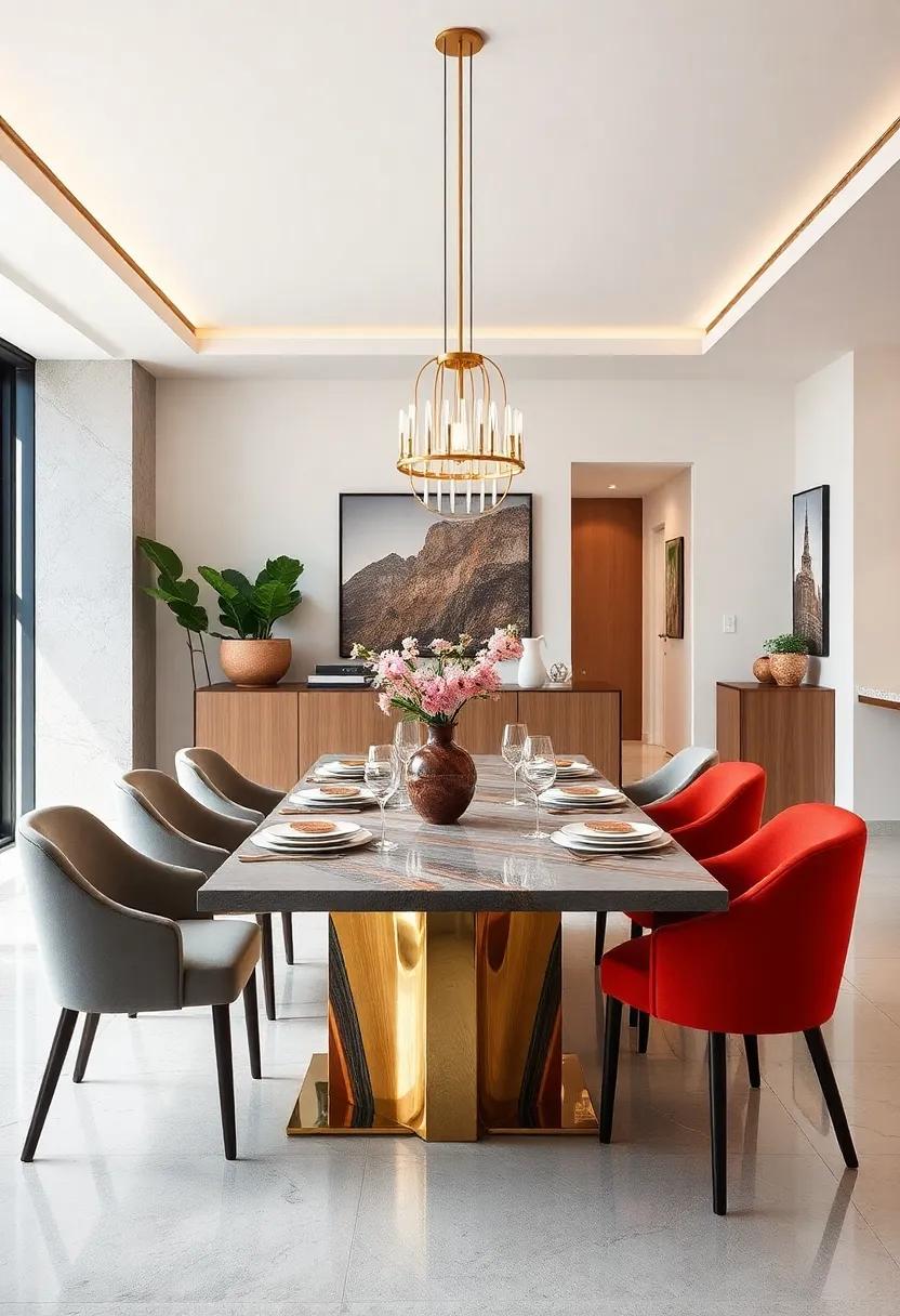 Art‍ Deco Revival: A table that embraces the glamour of the ⁤1920s, featuring bold colors and ⁢luxurious finishes, perfect ⁢for sophisticated dining