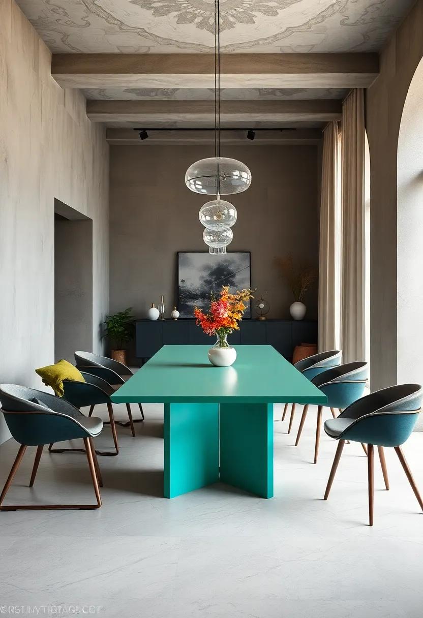 Bold Statements: ⁣A vibrant colored table that serves as a statement piece, injecting personality and style into minimalist ‍surroundings