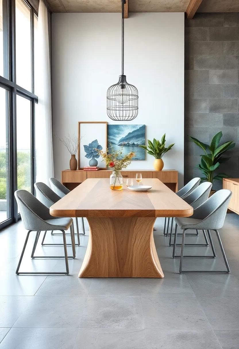 Coastal Inspirations: A light-toned wooden table with‍ a flowing design, ​evoking the tranquility of⁤ beachside living and ​sunny‌ afternoons