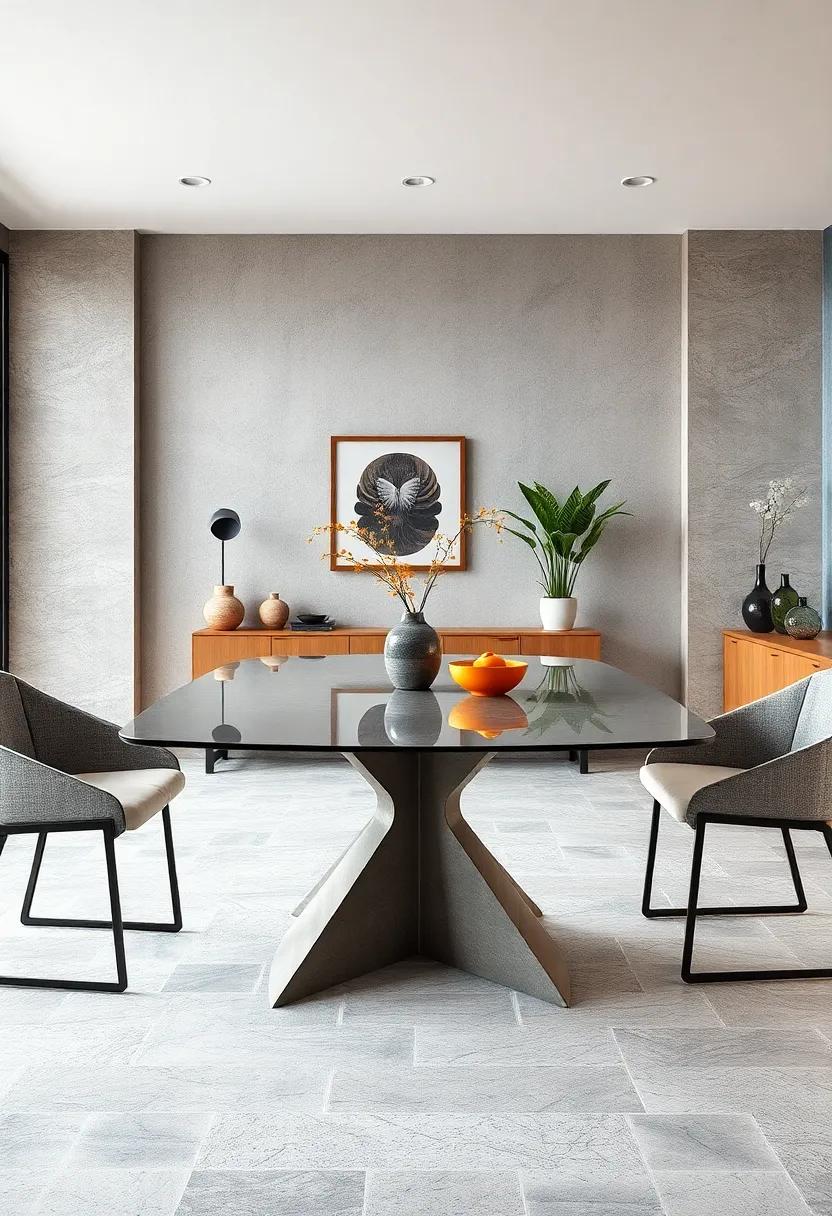 Futuristic Flair: A‍ table with an asymmetrical base and a sleek top, embodying‍ innovation with its unique design and materials