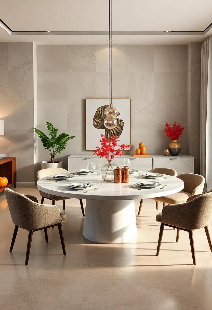The Round Revolution: A⁣ circular ⁢marble table that encourages conversation, bringing everyone together in⁢ a stylish yet intimate setting