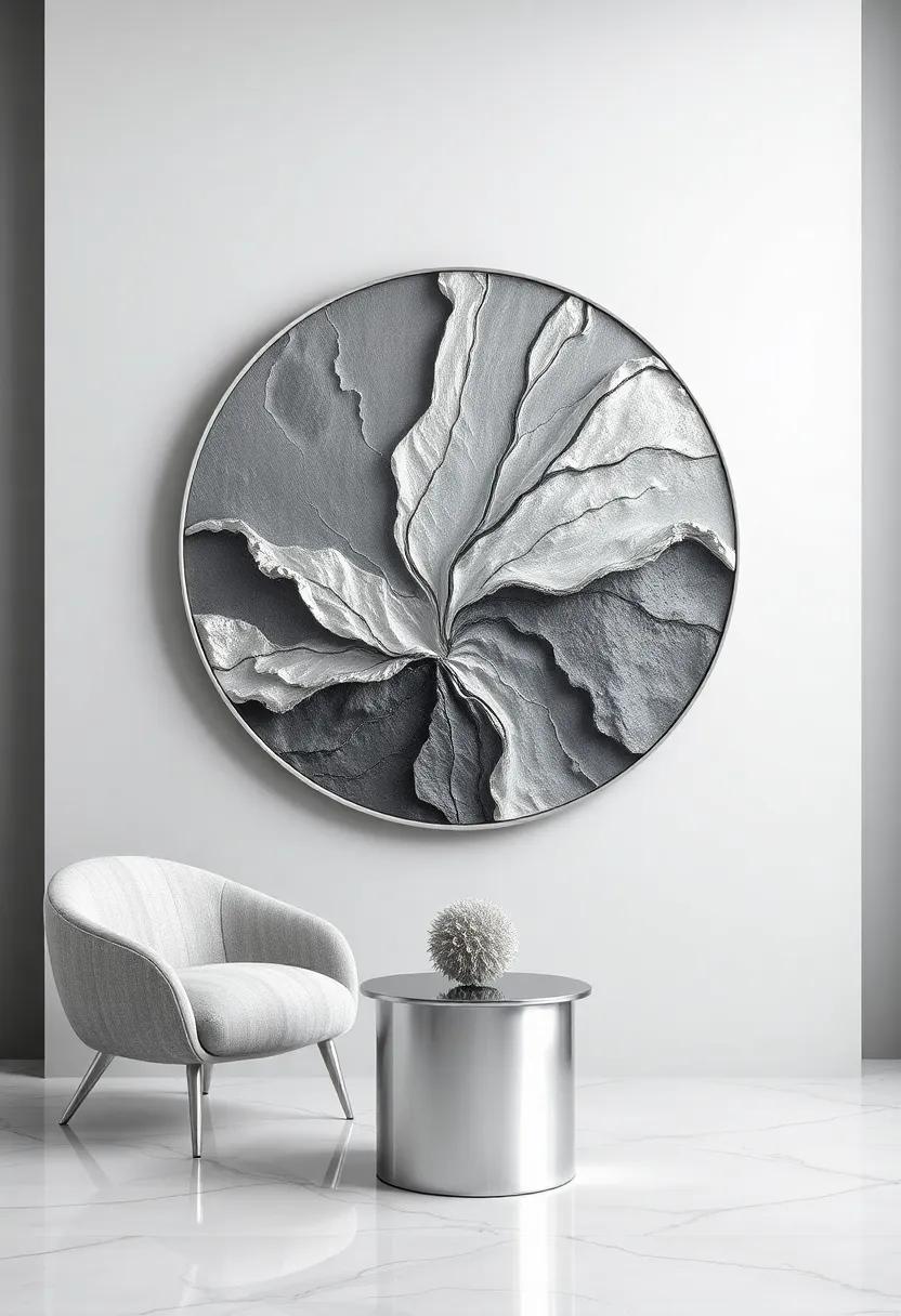 Incorporate gray and silver artwork or sculptures that act⁢ as conversation⁢ starters, enriching your walls with luxury and⁤ depth