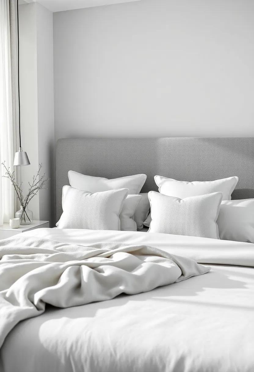 Create a calming bedroom retreat using a soft⁣ gray color palette combined with silver⁢ accents in pillows and throws for a ⁤cohesive look