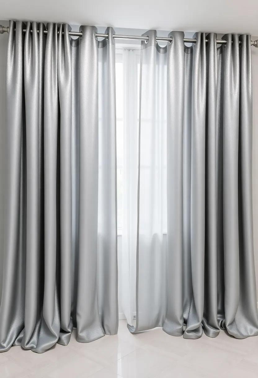 Choose shimmering gray curtains ⁤adorned ‌with silver hardware to frame your windows and filter light beautifully