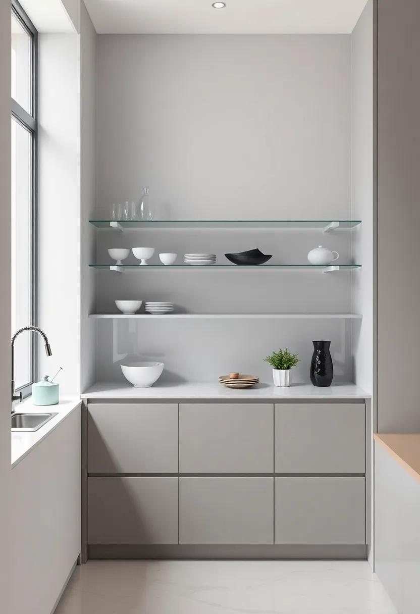Add a touch of⁢ luxury with mirrored shelves or glass shelves to reflect light and create an illusion of space