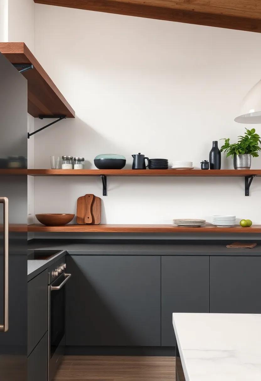 Incorporate industrial elements ⁣like metal brackets and reclaimed wood⁤ for a rustic yet modern twist on open shelving