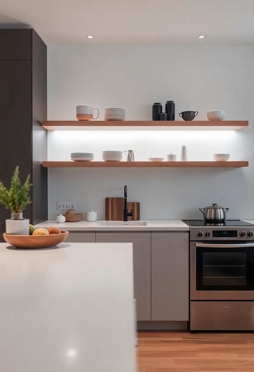 Incorporate lighting under your open shelves to ‌illuminate your displays ⁣and‍ enhance the mood of your ⁣kitchen