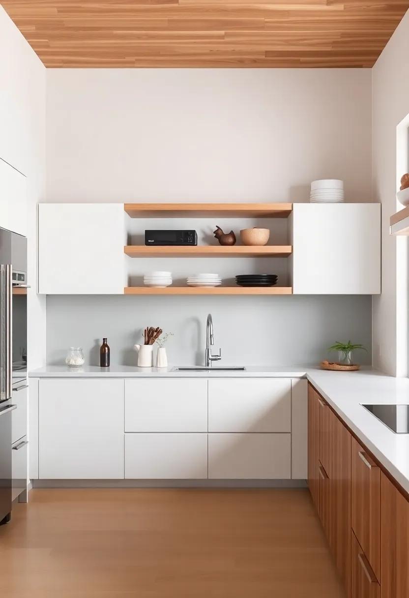 Mix⁣ open shelving with traditional cabinetry for a balanced approach that combines display ‍with ⁢hidden storage