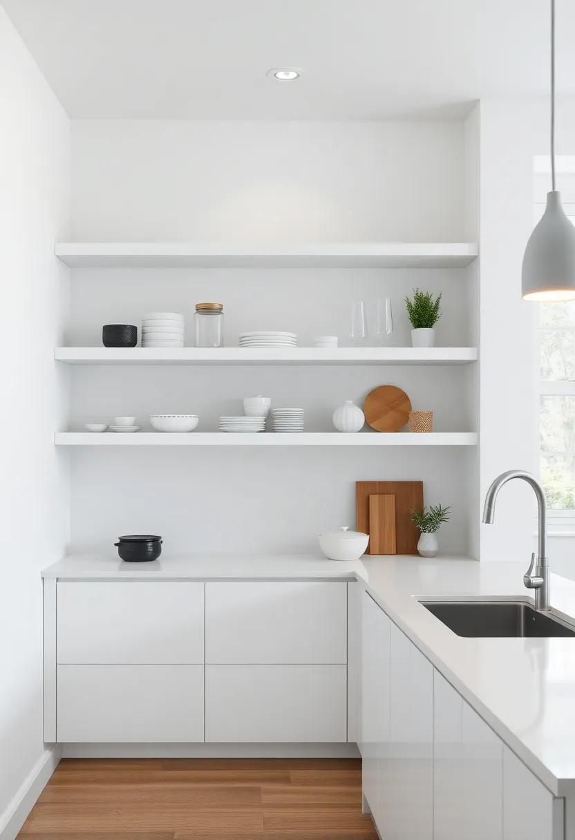 Opt for floating shelves to maintain an airy feel, maximizing space while keeping the ⁢design sleek and uncluttered
