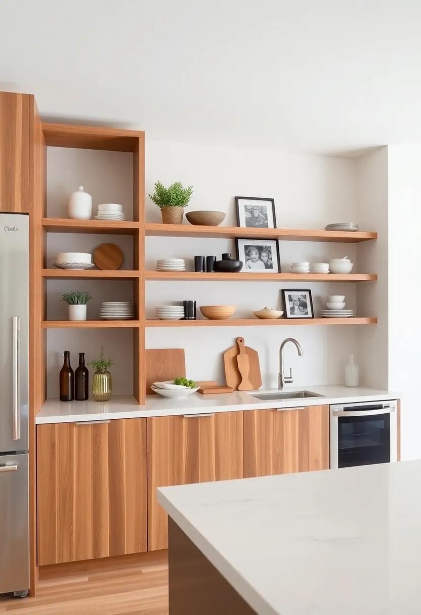 Personalize your open shelving with family photos or handmade pieces​ that tell your unique story and⁢ invite warmth into​ the space