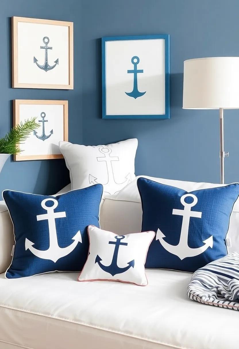 Anchor Throw Pillows:⁣ Add comfort and style with throw pillows featuring anchor motifs, perfect for lounging ⁢or reading