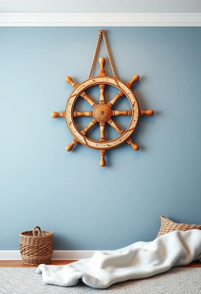 Captain’s Wheel:⁤ Hang a decorative captain’s wheel on the⁤ wall as a statement piece that evokes⁣ a sense of‍ adventure on ​the open sea