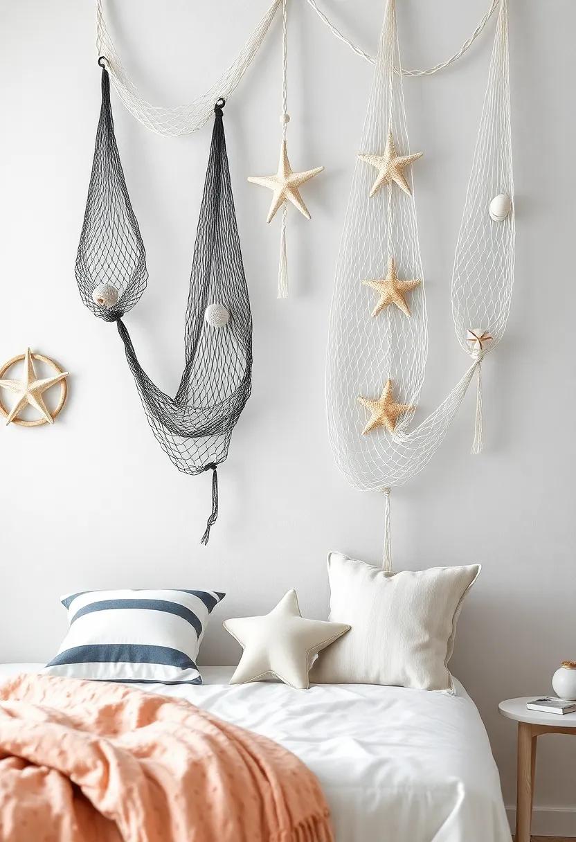 Fishnet Wall ⁤hangings: Incorporate textures by draping fishnets on walls, adorned with seashells and starfish for a ‍whimsical touch