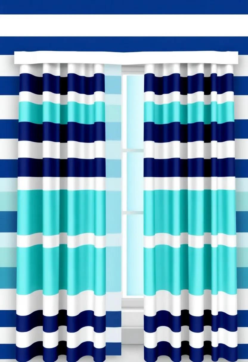 Nautical Striped Curtains: Opt for vertically or horizontally striped ​curtains in navy or teal to‍ instantly add a sailor-inspired flair