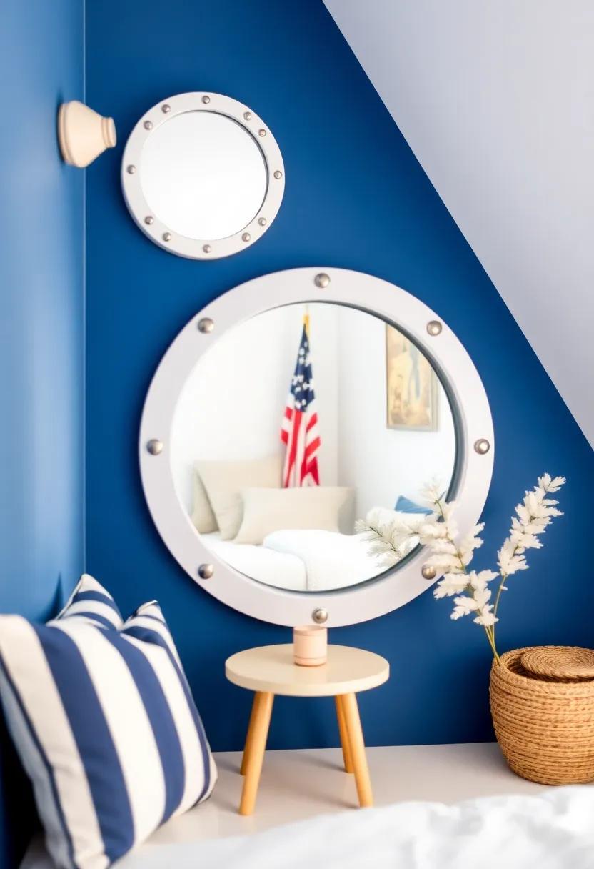 Porthole Mirrors: use round mirrors⁤ designed like portholes to ‌add a quirky​ and stylish⁤ nautical ‌accent​ to the room