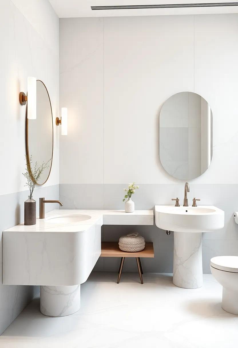Statement Fixtures: Learn how to make a bold statement with striking marble sinks in an elegant ⁤neutral bathroom