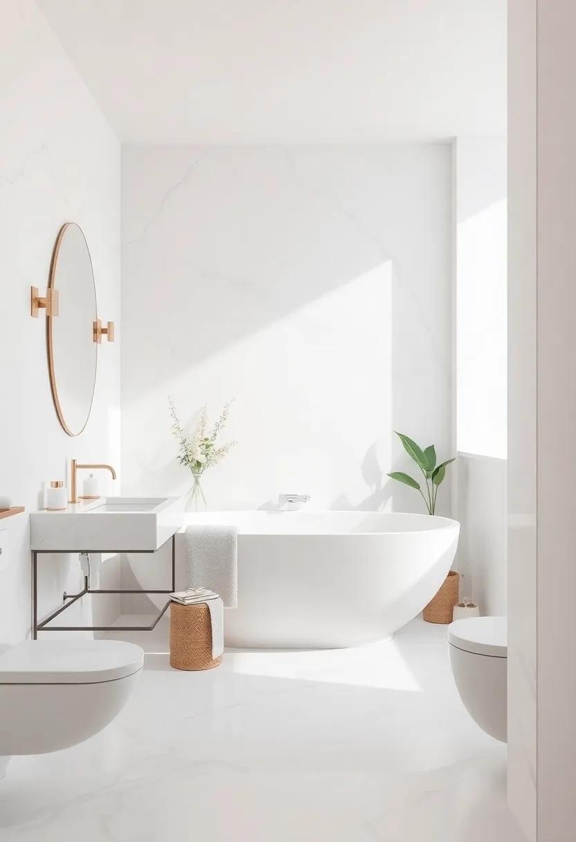 Soft Sophistication: Explore gentle pastels ‍balanced with crisp ⁢white marble surrounds, making for ‌a graceful and soft bathroom‍ decor