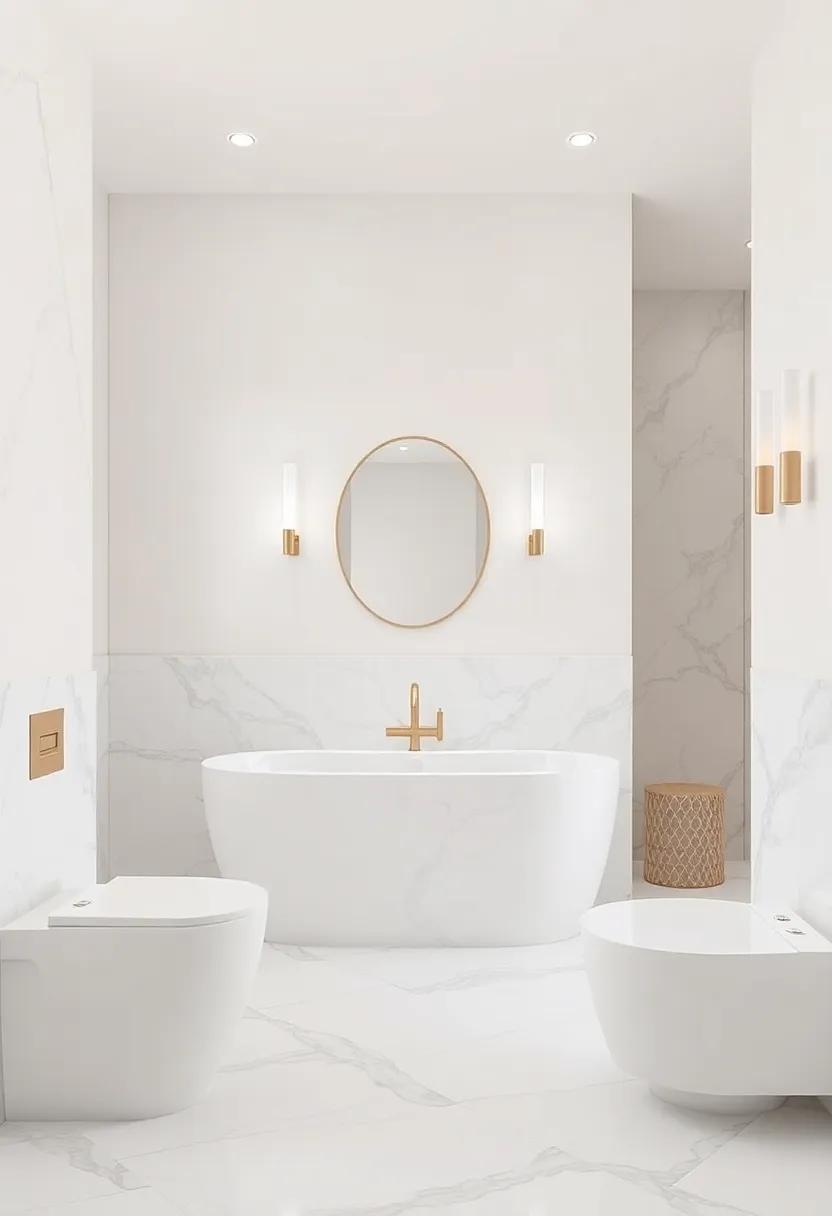 Nature’s Palette: Embrace earthy tones with sage green walls and stunning marble countertops that evoke a sense of ​calm and grounding