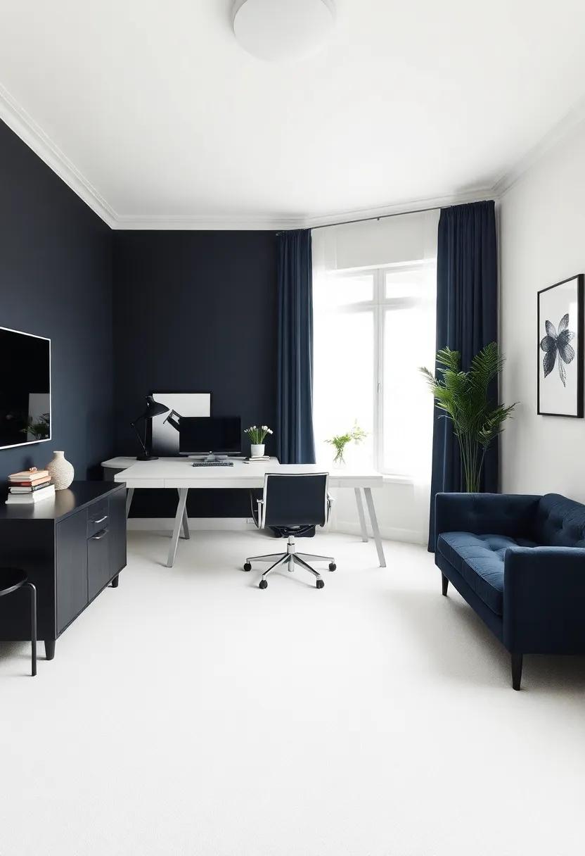 Dark Accents:⁤ A predominantly‌ light space with⁢ deep navy or charcoal‍ accents ​introduces depth ⁢without⁢ detracting​ from ‍focus