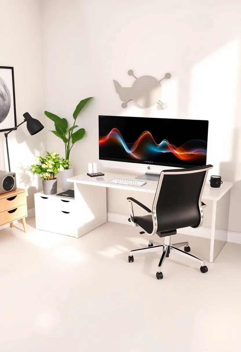 Integrated Technology: A ‍neutral ‍setup that seamlessly​ incorporates the ‌latest⁤ tech creates ‌an efficient​ workspace without⁣ overwhelming design elements