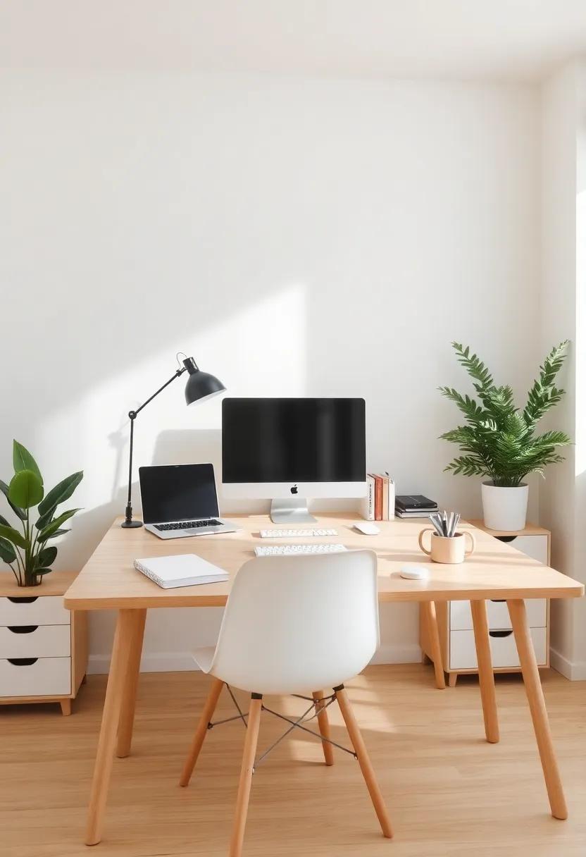 Scandinavian Simplicity:‌ Clean lines, light⁢ wood ‍tones,⁣ and minimal clutter ⁣embody the⁢ Scandinavian aesthetic, enhancing productivity with openness