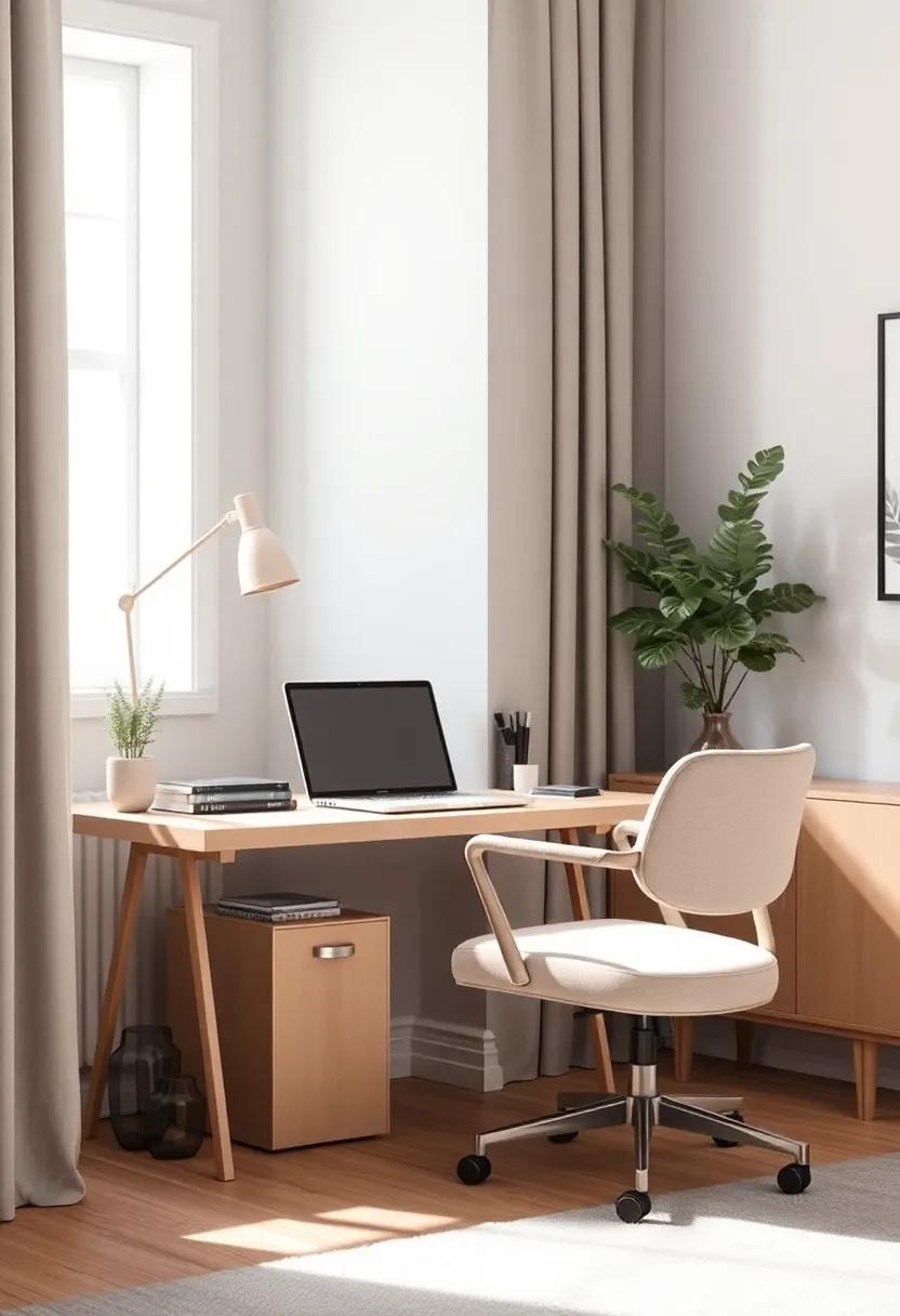 Soft Neutrals: Light‌ greys paired with subtle accents in⁢ taupe foster‍ a‍ serene atmosphere, perfect ⁤for settling ⁢into ​a ‌productive rhythm