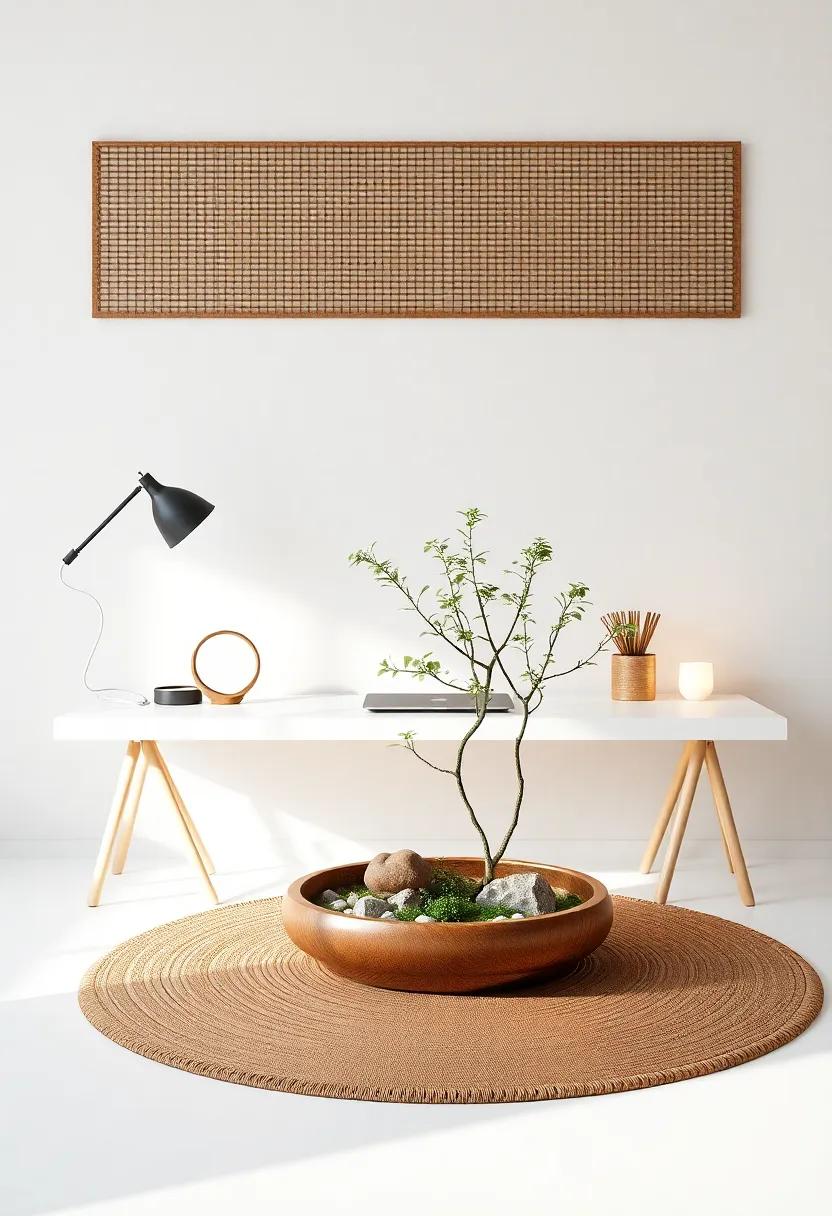 Zen-Inspired Setup: ⁣Incorporating elements like ‌a small Zen garden‌ and soft ⁢lighting ‍creates a meditative ⁤space that fosters peace and productivity