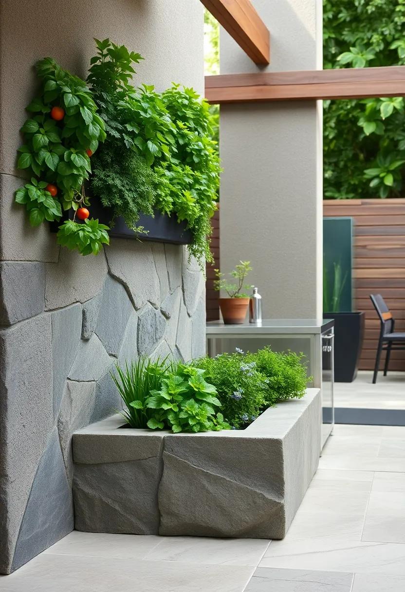 Botanical ‍Beauty: ​Integrating vertical⁣ gardens⁣ and stone planters not only beautifies the space but also brings fresh herbs and vegetables ⁤right to your cooking area