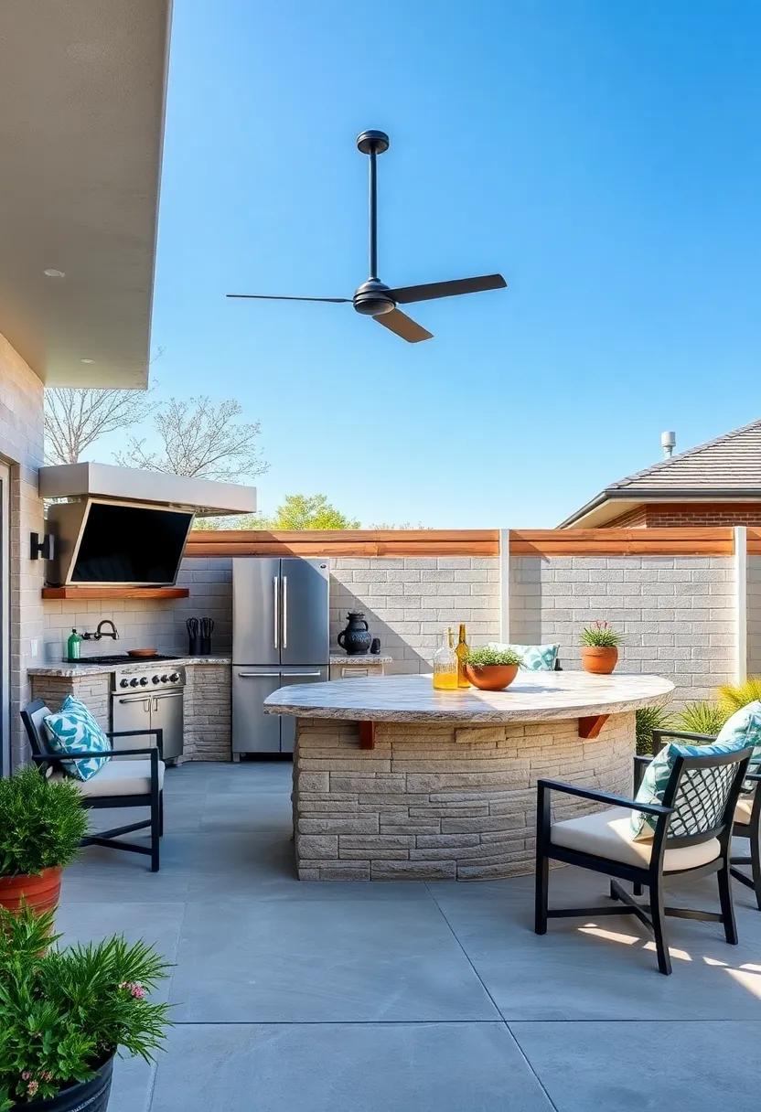 Family-Centric Design: A‌ spacious stone island with ​built-in seating encourages⁢ family and friends to gather⁤ around as meals are prepared and shared
