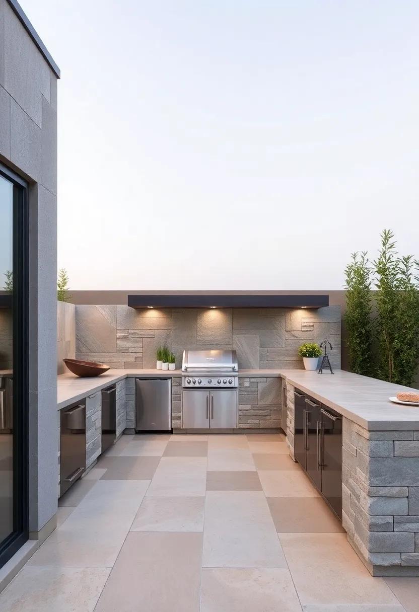 Geometric Wonders: Sleek lines and angular stone designs‍ offer a⁤ contemporary twist, making the outdoor kitchen look sleek and⁢ stylish while maximizing space