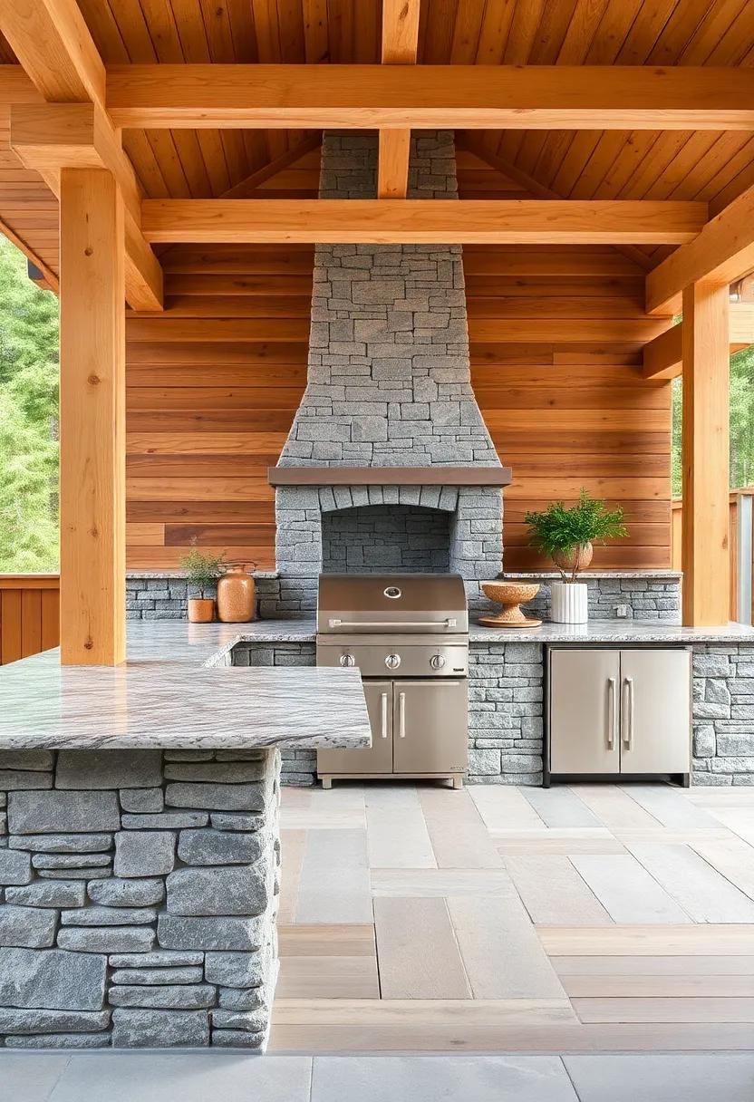 Northwoods ‌Inspiration: A blend of rugged ⁣stone ⁣and warm wood tones channels the essence of a ‌northwoods retreat, ​perfect for grilling and gatherings
